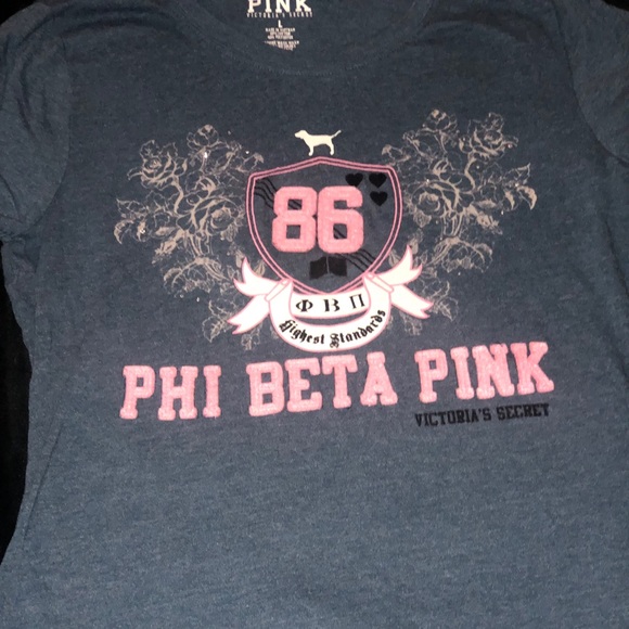 PINK Victoria's Secret Tops - VS PINK Blue Tee Large - phi beta pink!